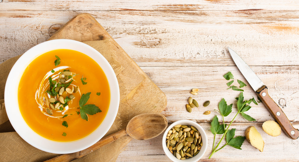 Soup with sunflower seeds & pumpkin seeds